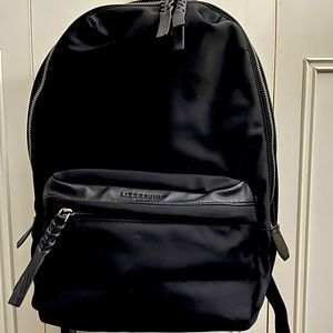 Gently Used Medium Water Repellent Nylon & Leather Trim Backpack